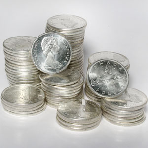 10 x Canada 80% Silver $1 (.600oz each ) (1958 - 1967)